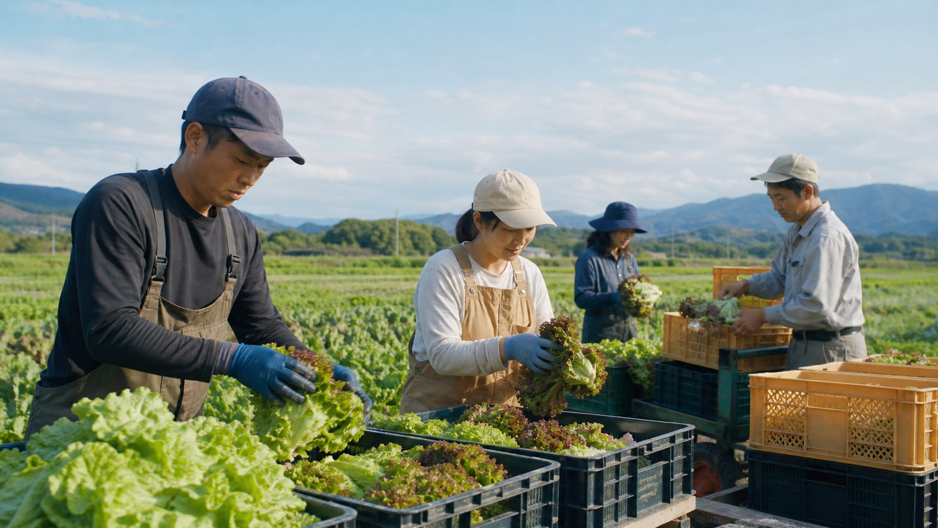 農作物の収穫 agriculture-harvest-team-05