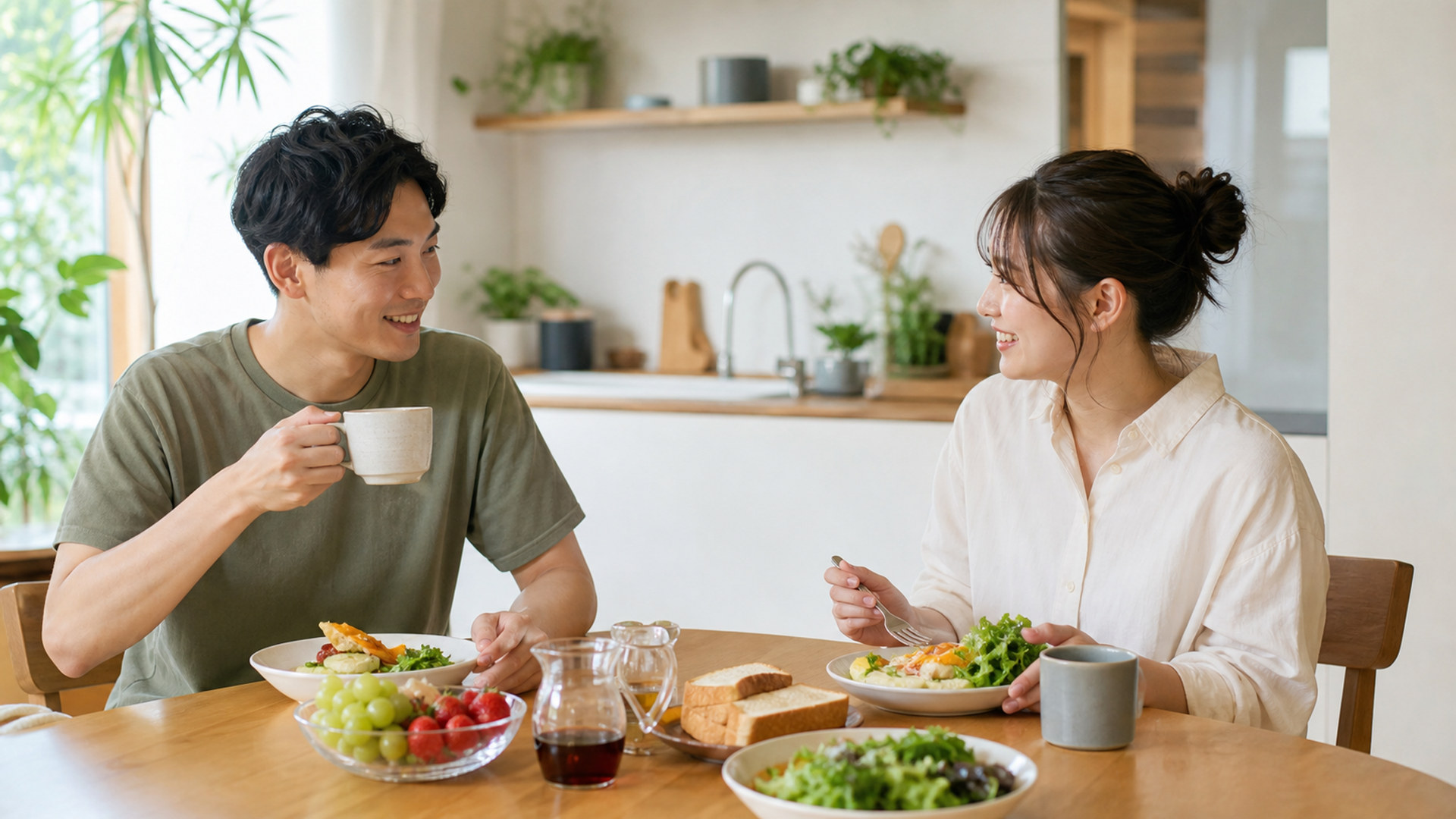 朝食の時間 breakfast-routine-people-04