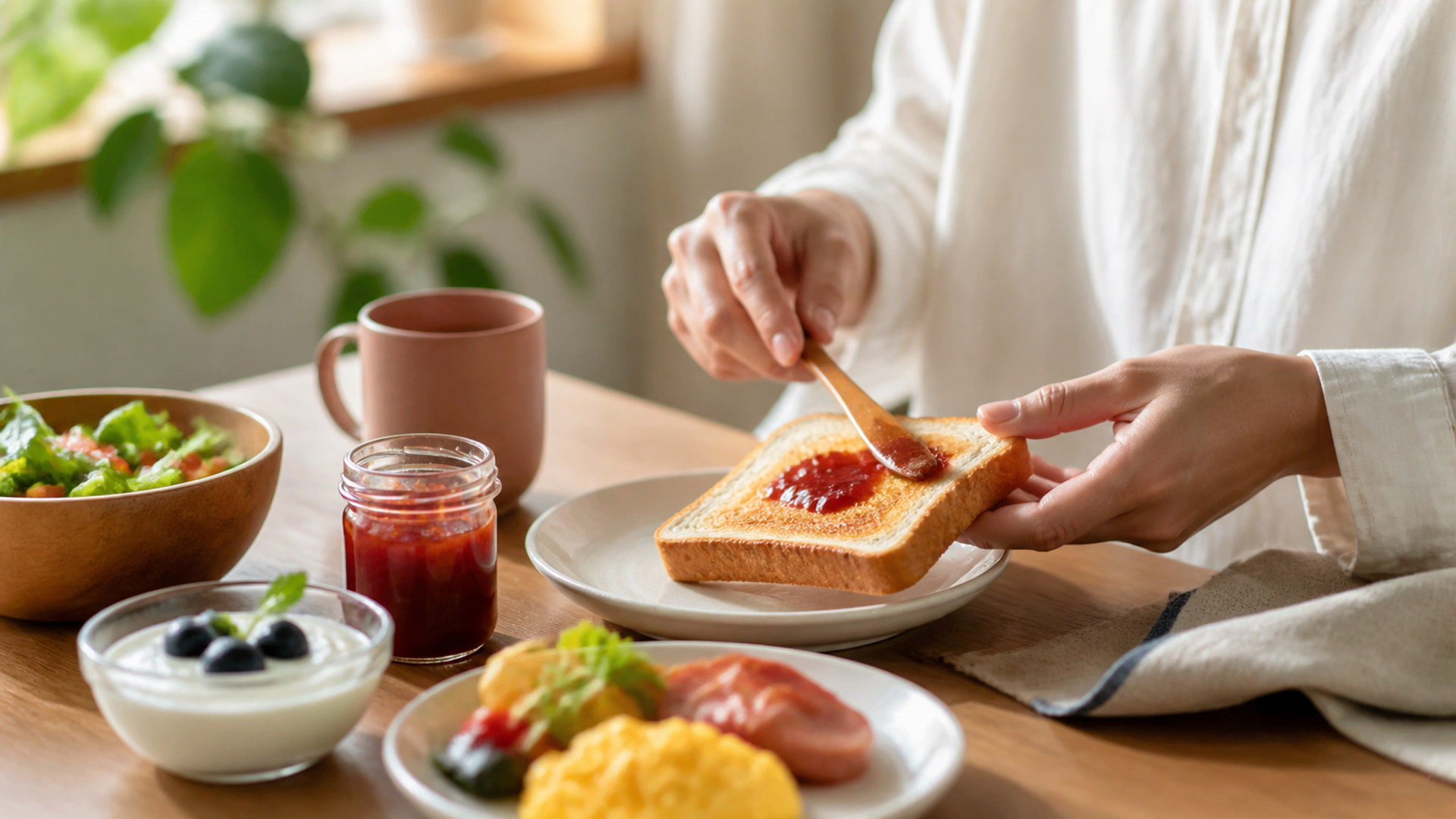 朝食の時間 breakfast-routine-people-06