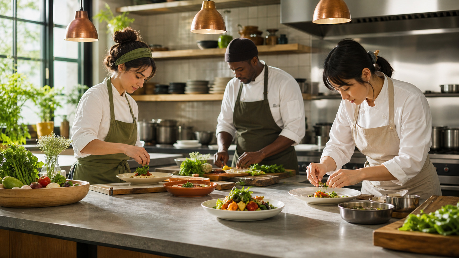 厨房の料理チーム chef-kitchen-team-05