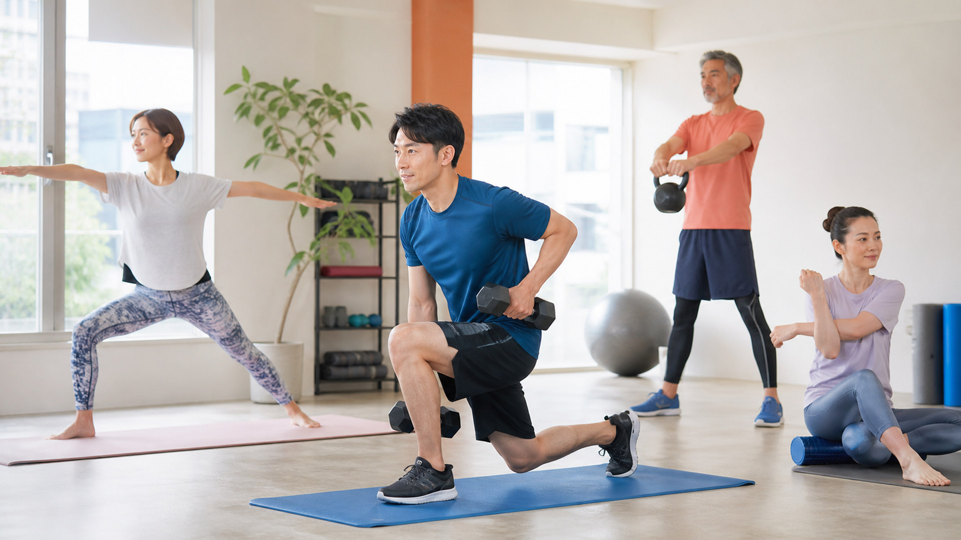 ジムで運動する人々 fitness-gym-people-05