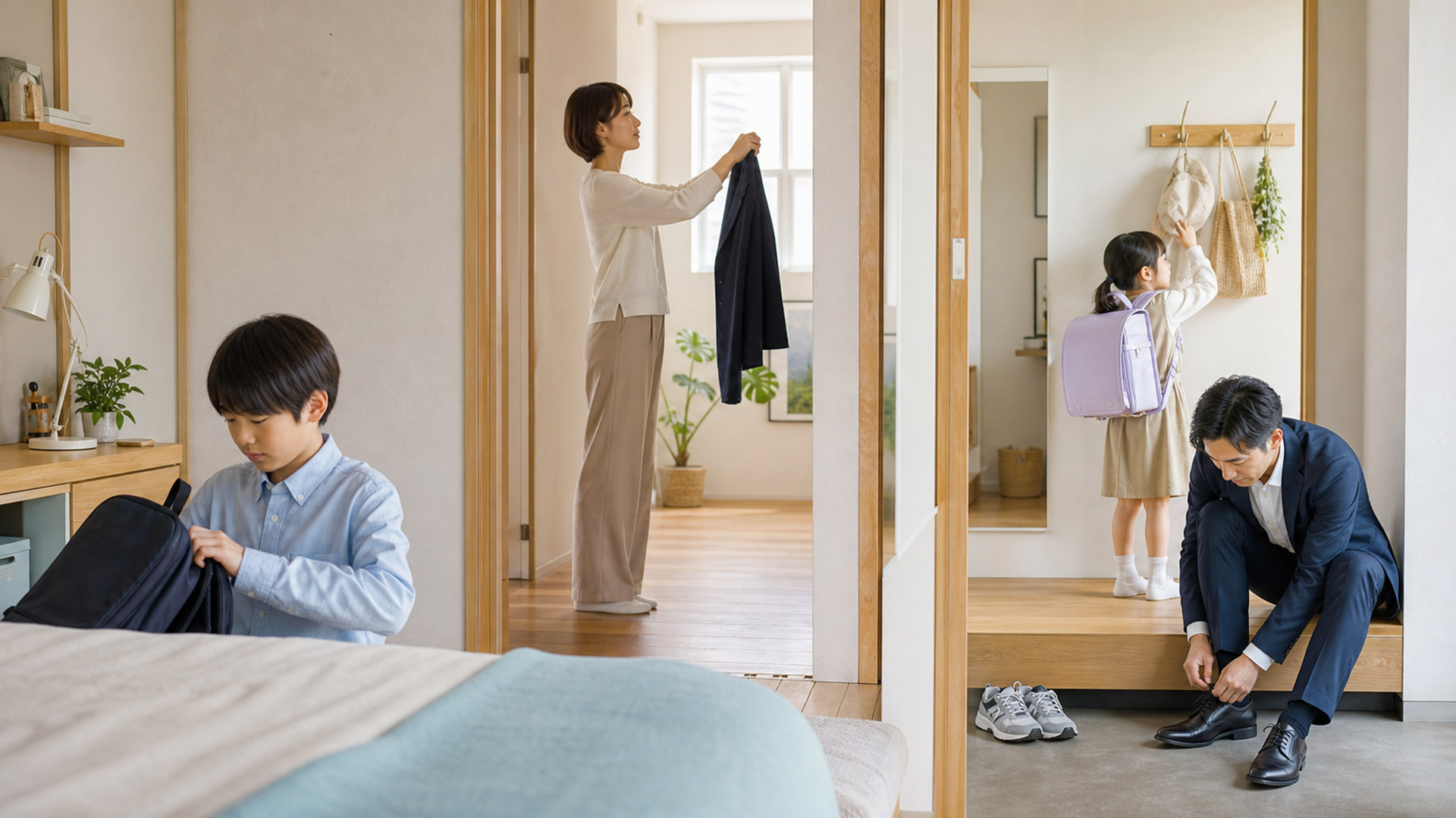 家族の朝支度 morning-family-routine-05