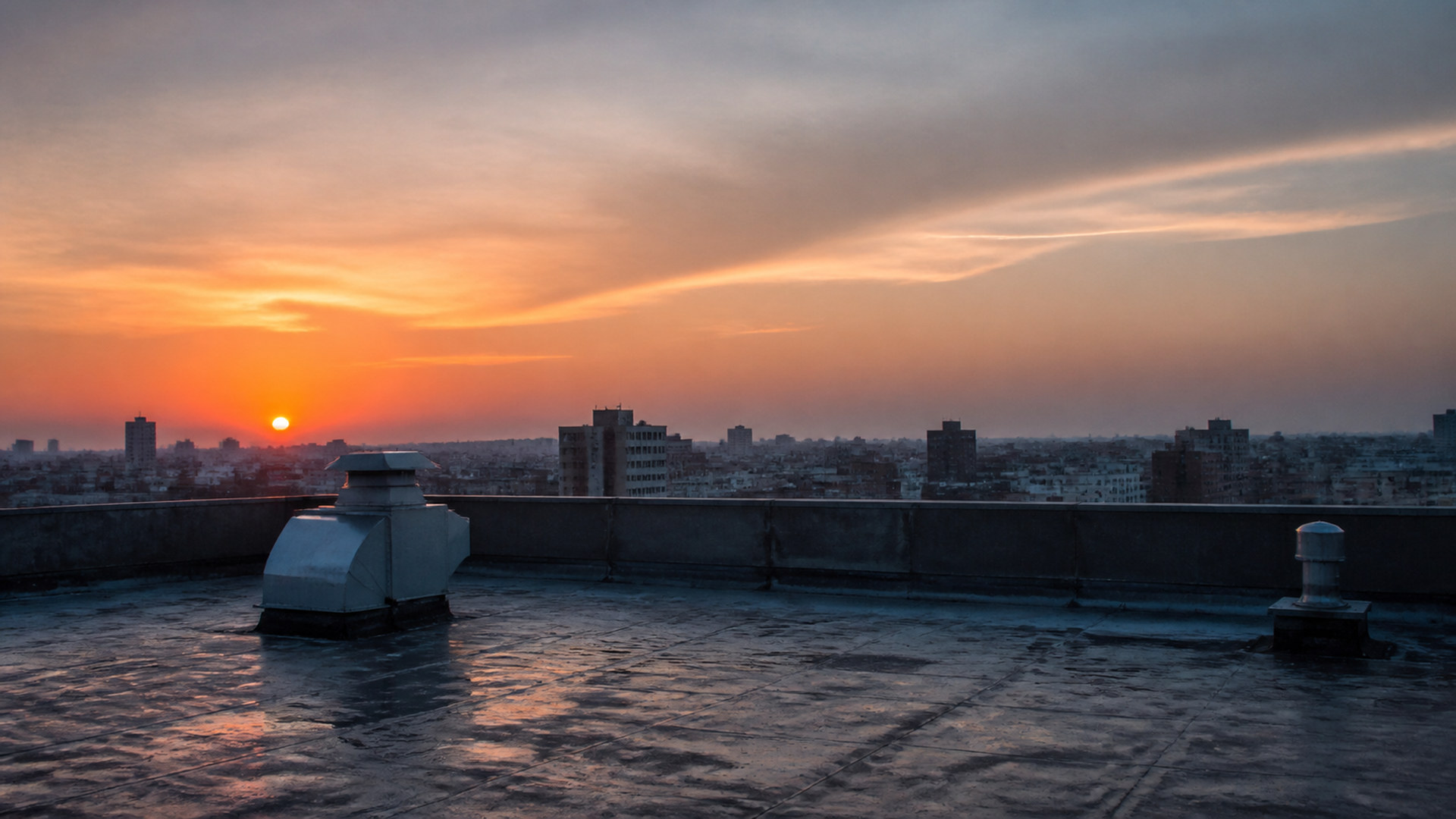 屋上の夕景 rooftop-sunset-01